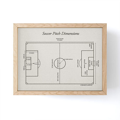Society6 Design Studio Soccer Pitch Dimensions Framed Mini Art Print