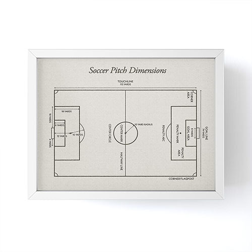 Society6 Design Studio Soccer Pitch Dimensions Framed Mini Art Print