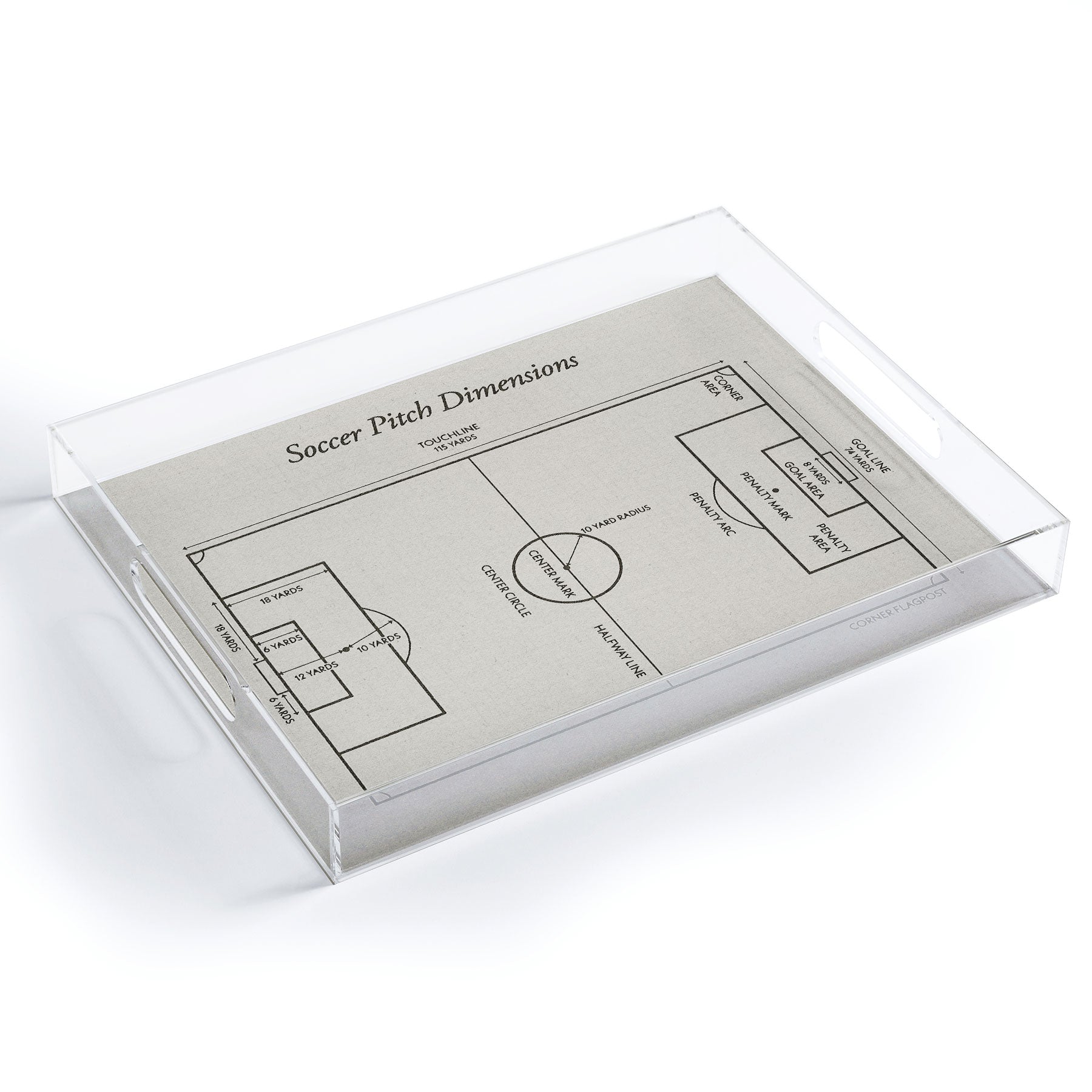 Society6 Design Studio Soccer Pitch Dimensions Acrylic Tray