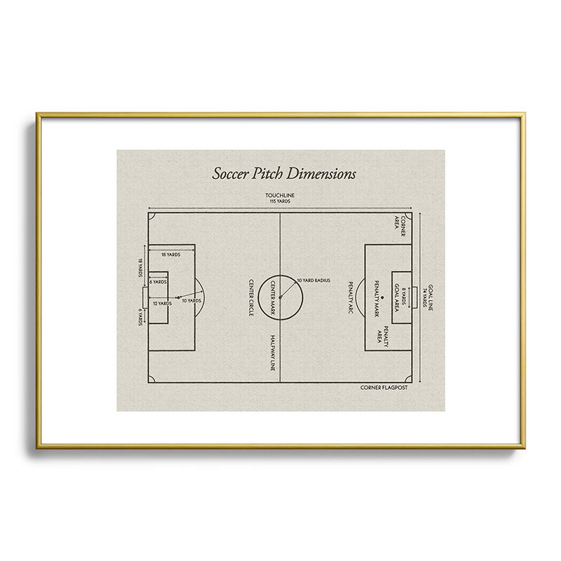 Society6 Design Studio Soccer Pitch Dimensions Metal Framed Art Print