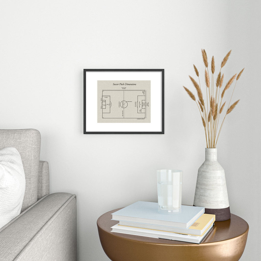 Society6 Design Studio Soccer Pitch Dimensions Metal Framed Art Print