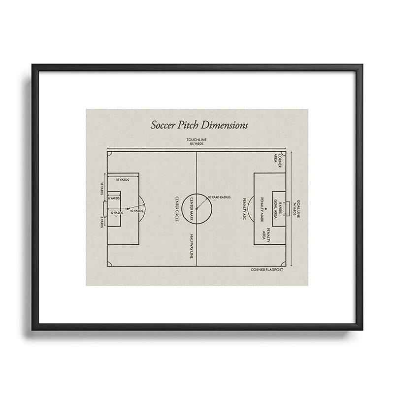 Society6 Design Studio Soccer Pitch Dimensions Metal Framed Art Print