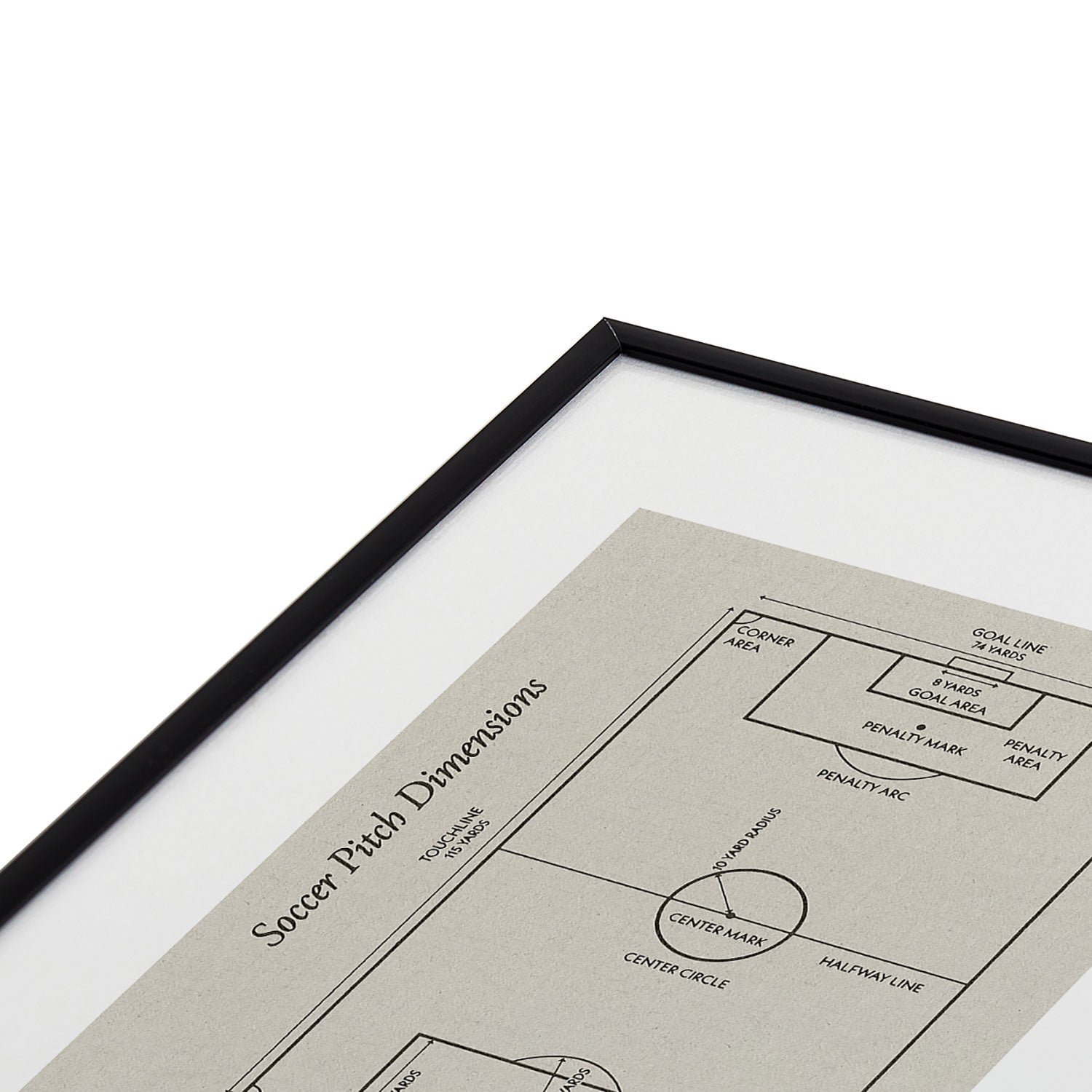 Society6 Design Studio Soccer Pitch Dimensions Metal Framed Art Print