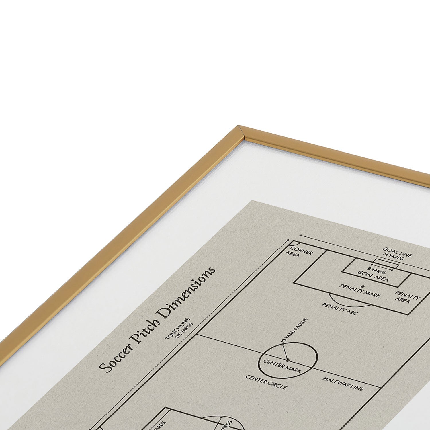 Society6 Design Studio Soccer Pitch Dimensions Metal Framed Art Print
