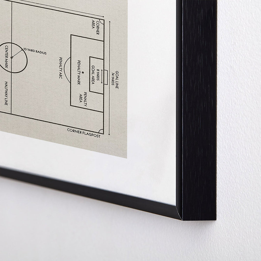 Society6 Design Studio Soccer Pitch Dimensions Metal Framed Art Print