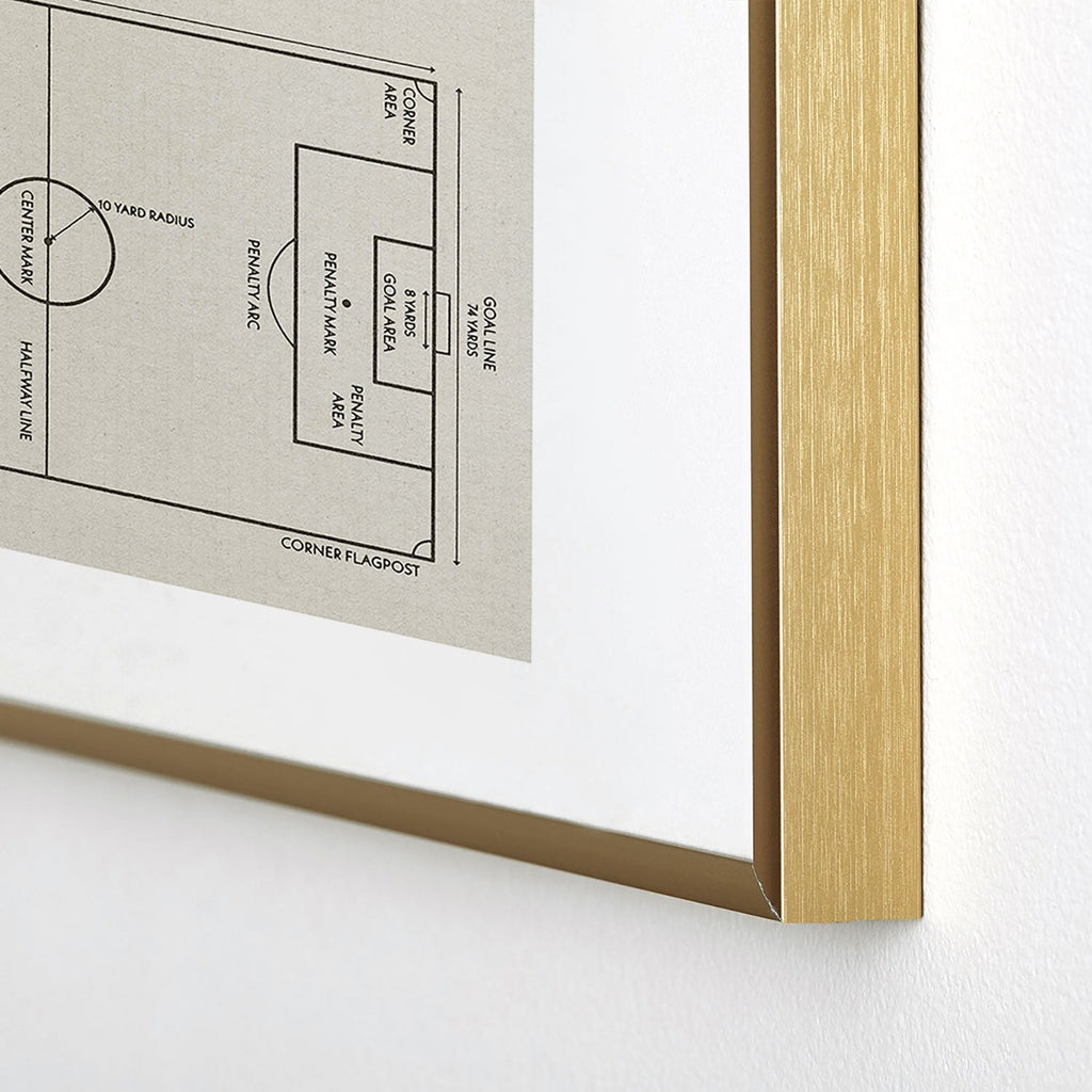 Society6 Design Studio Soccer Pitch Dimensions Metal Framed Art Print
