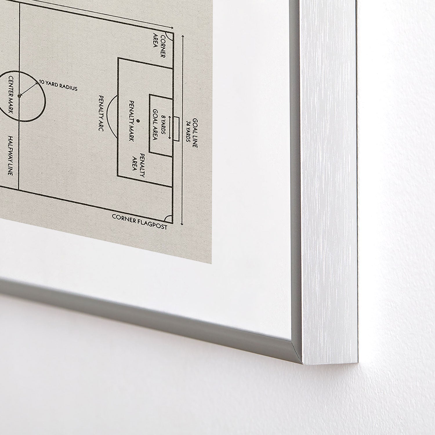 Society6 Design Studio Soccer Pitch Dimensions Metal Framed Art Print