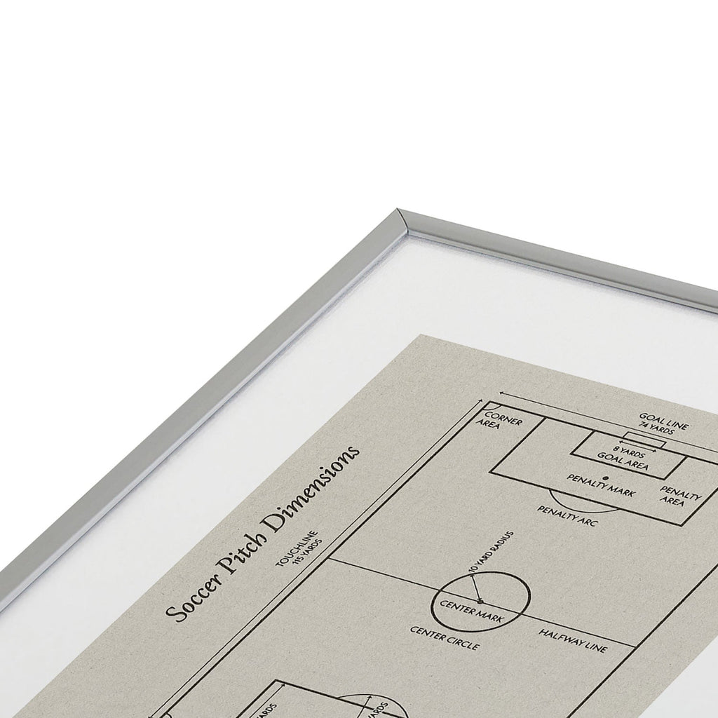 Society6 Design Studio Soccer Pitch Dimensions Metal Framed Art Print
