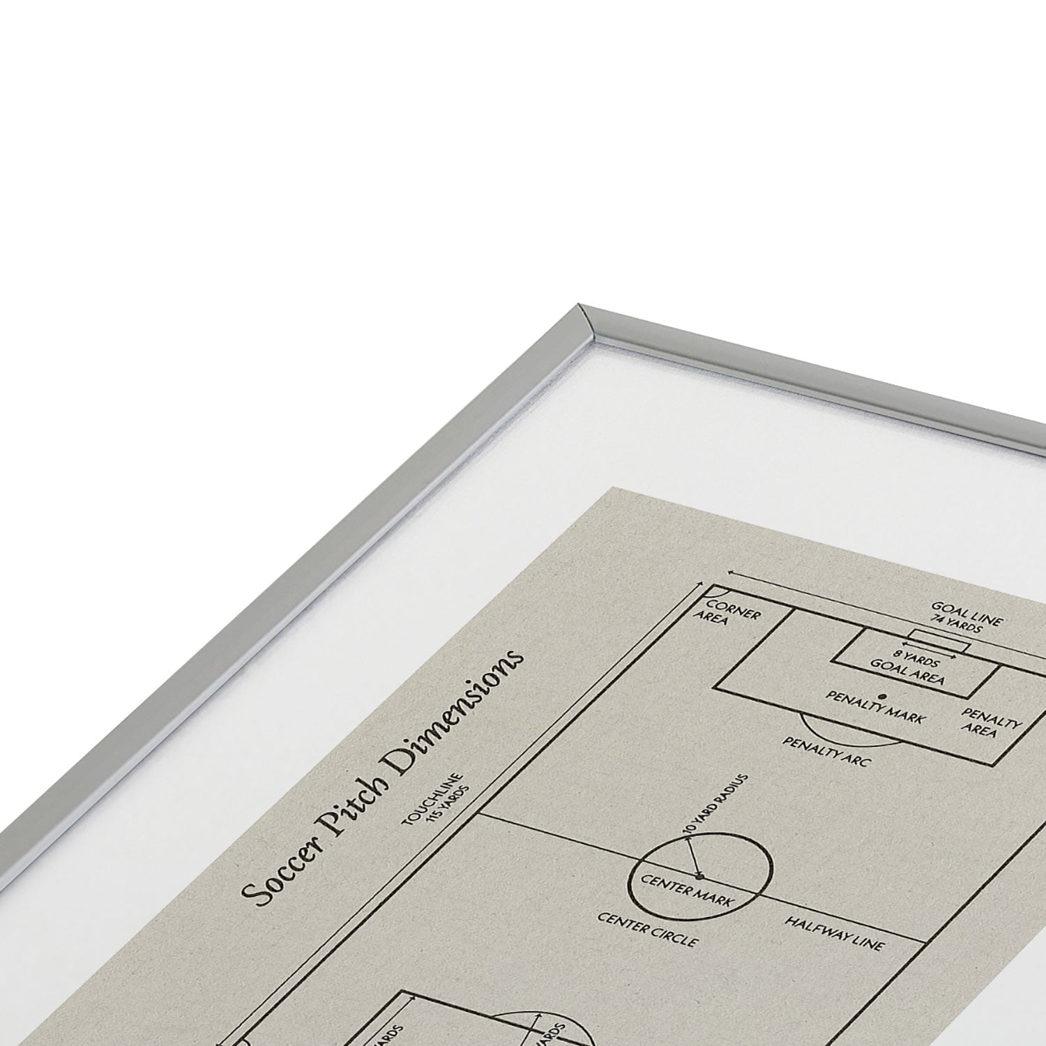 Society6 Design Studio Soccer Pitch Dimensions Metal Framed Art Print