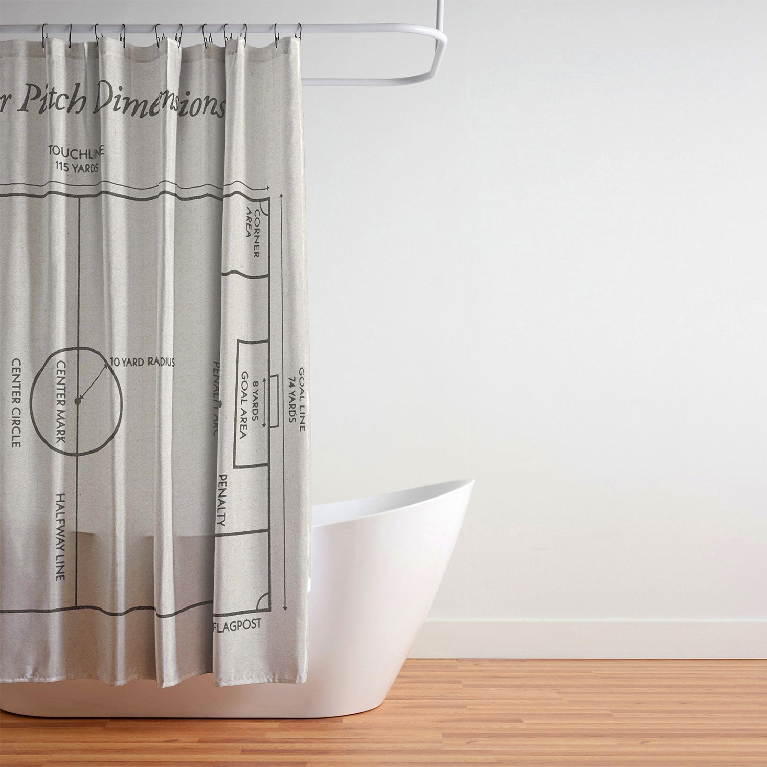 Society6 Design Studio Soccer Pitch Dimensions Shower Curtain