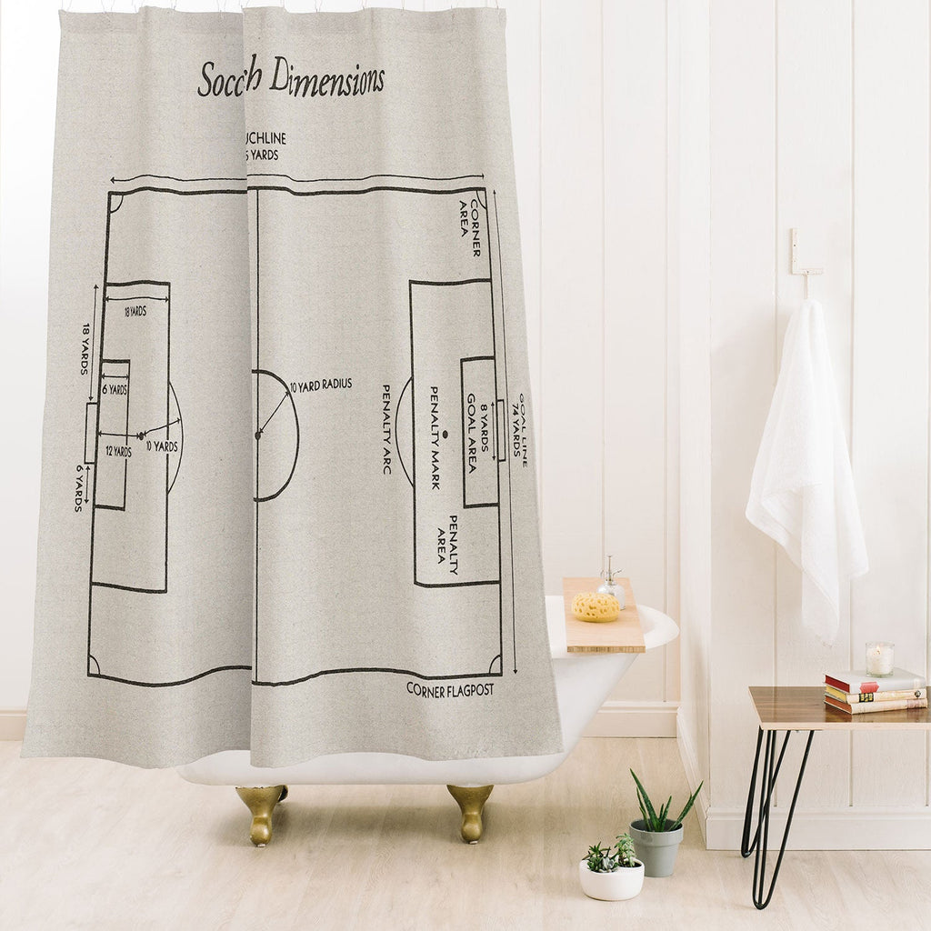 Society6 Design Studio Soccer Pitch Dimensions Shower Curtain
