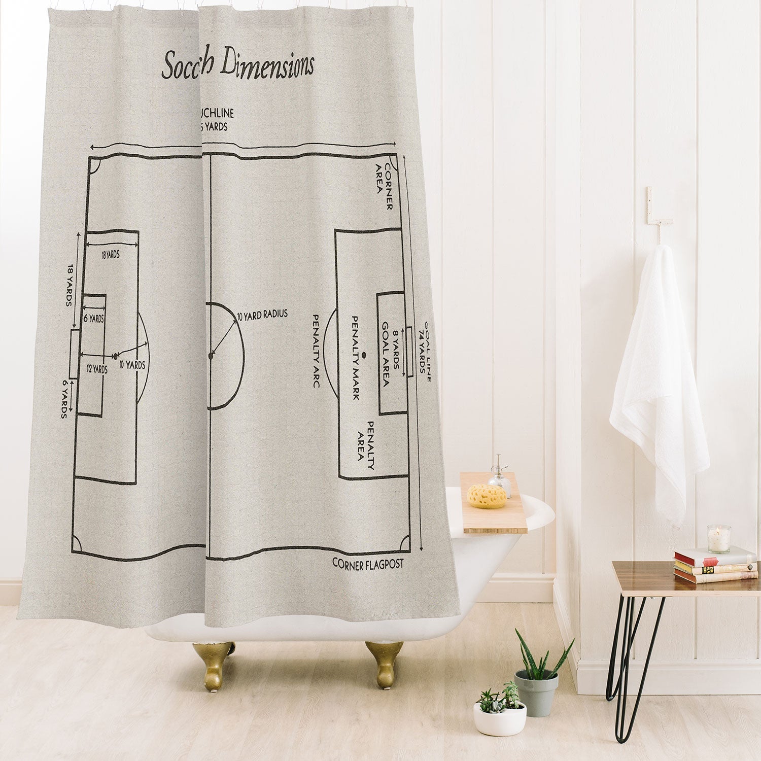 Society6 Design Studio Soccer Pitch Dimensions Shower Curtain