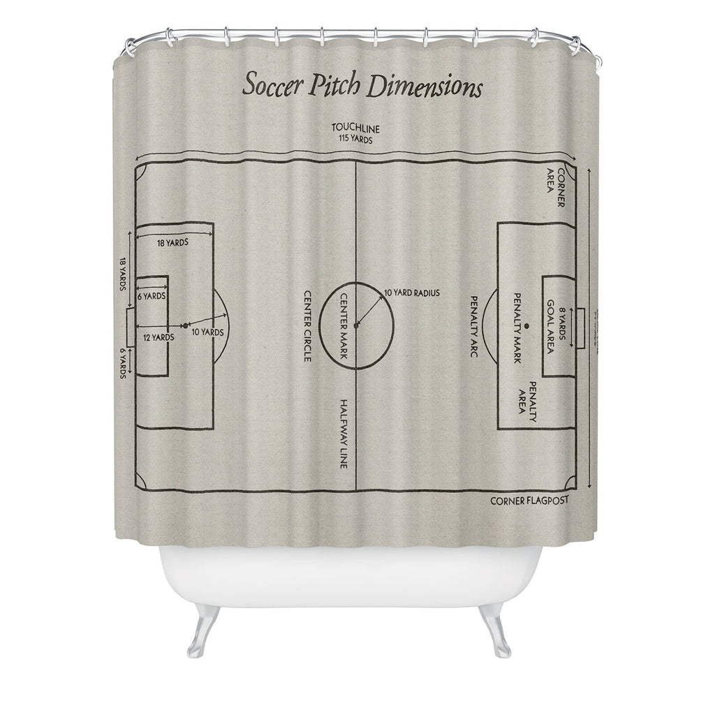 Society6 Design Studio Soccer Pitch Dimensions Shower Curtain