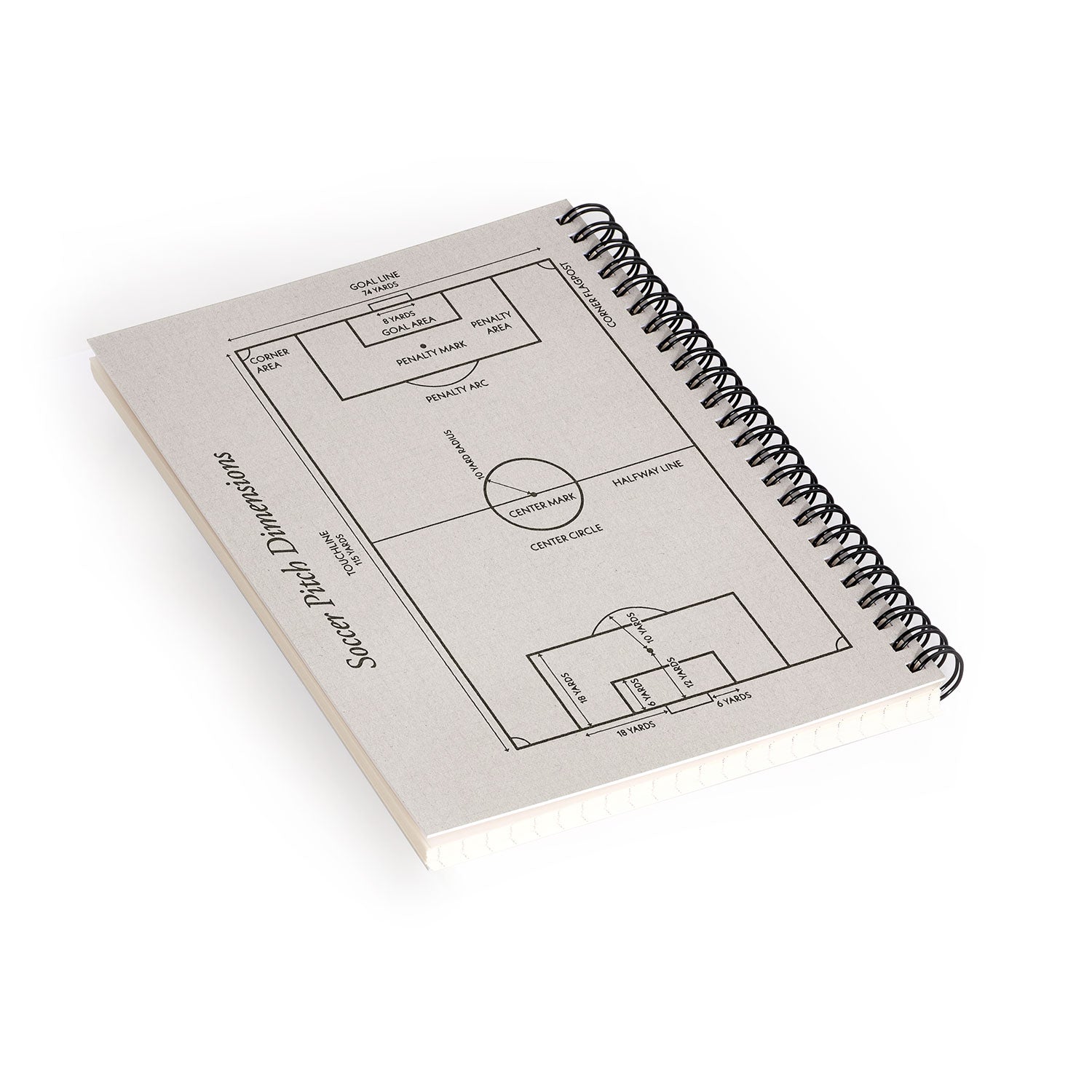 Society6 Design Studio Soccer Pitch Dimensions Spiral Notebook