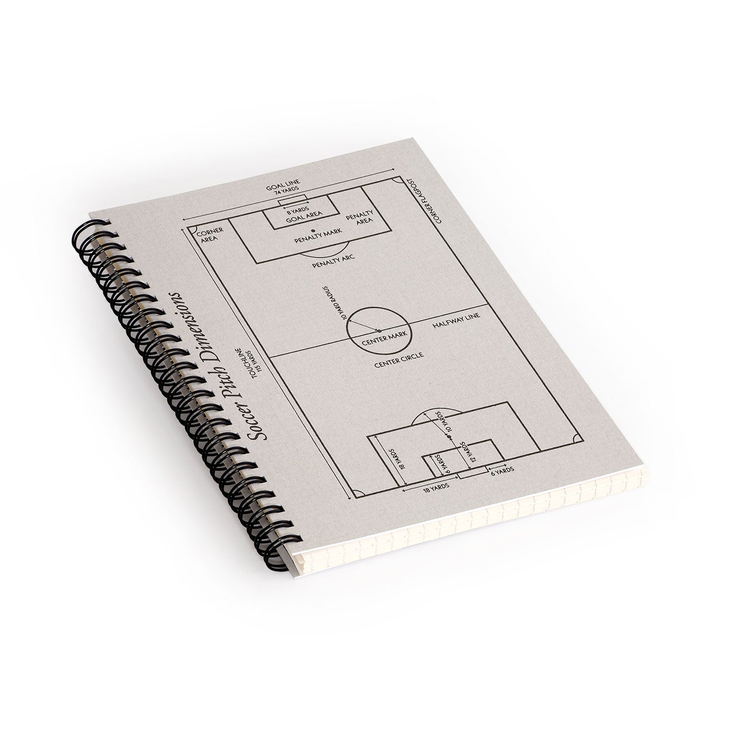 Society6 Design Studio Soccer Pitch Dimensions Spiral Notebook