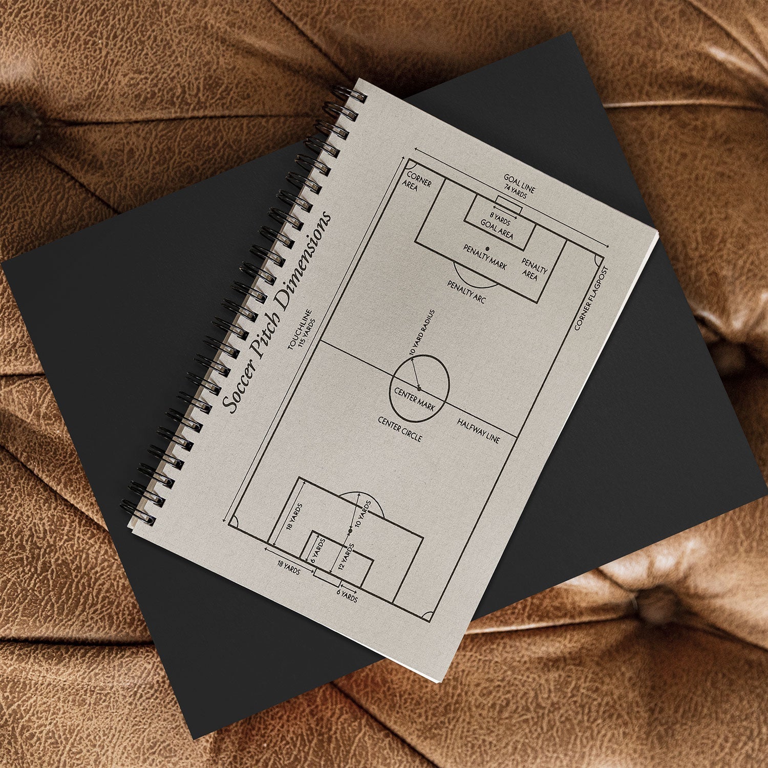 Society6 Design Studio Soccer Pitch Dimensions Spiral Notebook