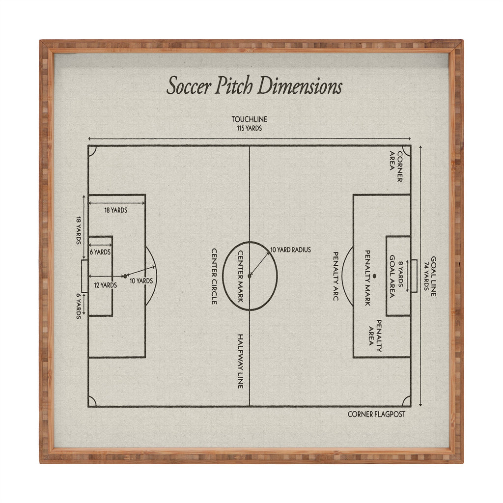Society6 Design Studio Soccer Pitch Dimensions Square Tray