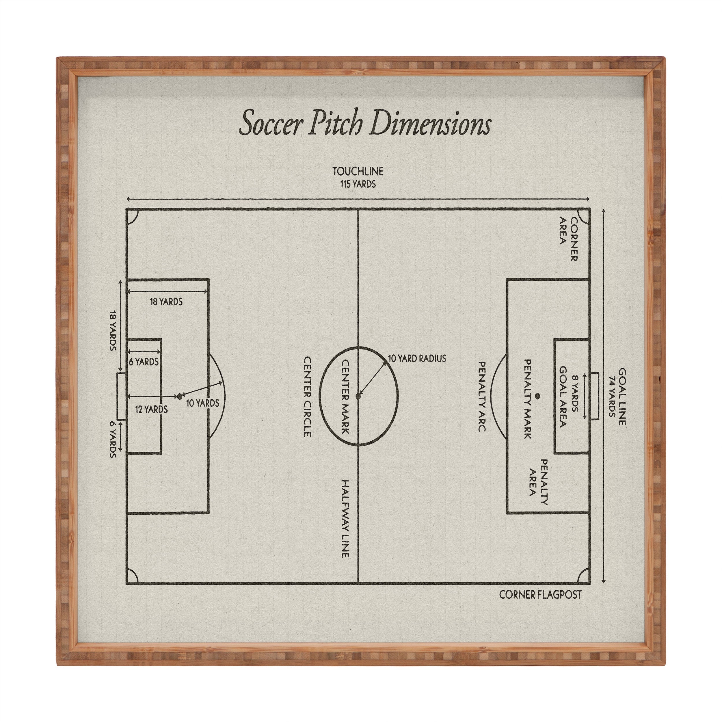Society6 Design Studio Soccer Pitch Dimensions Square Tray