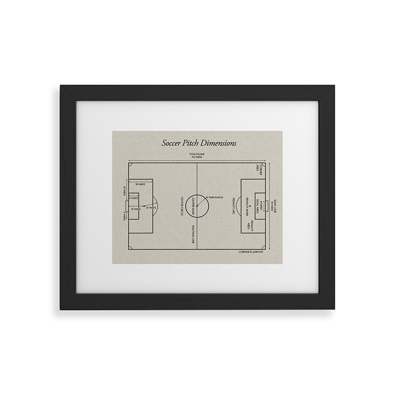 Society6 Design Studio Soccer Pitch Dimensions Framed Art Print