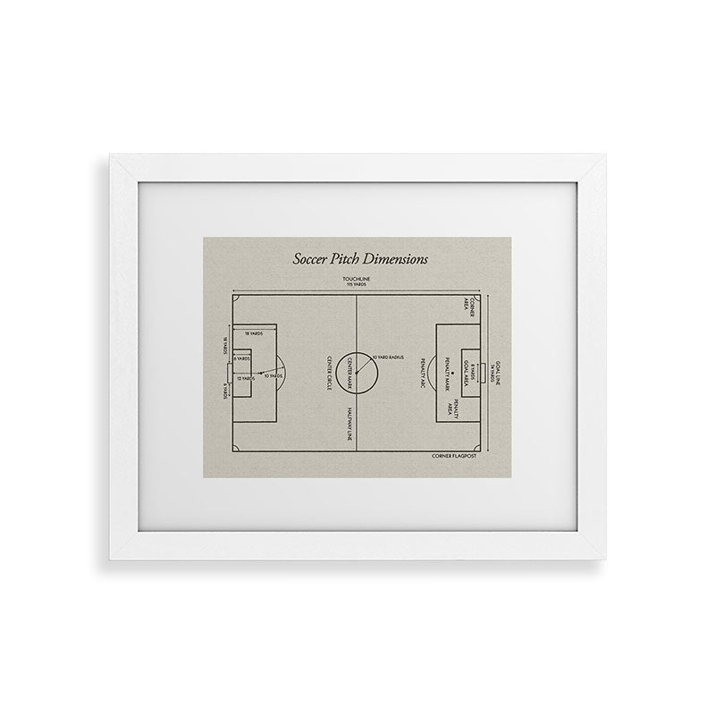 Society6 Design Studio Soccer Pitch Dimensions Framed Art Print