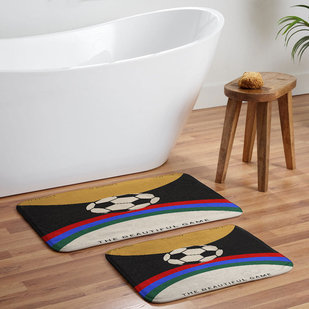 Society6 Design Studio The Beautiful Game Memory Foam Bath Mat