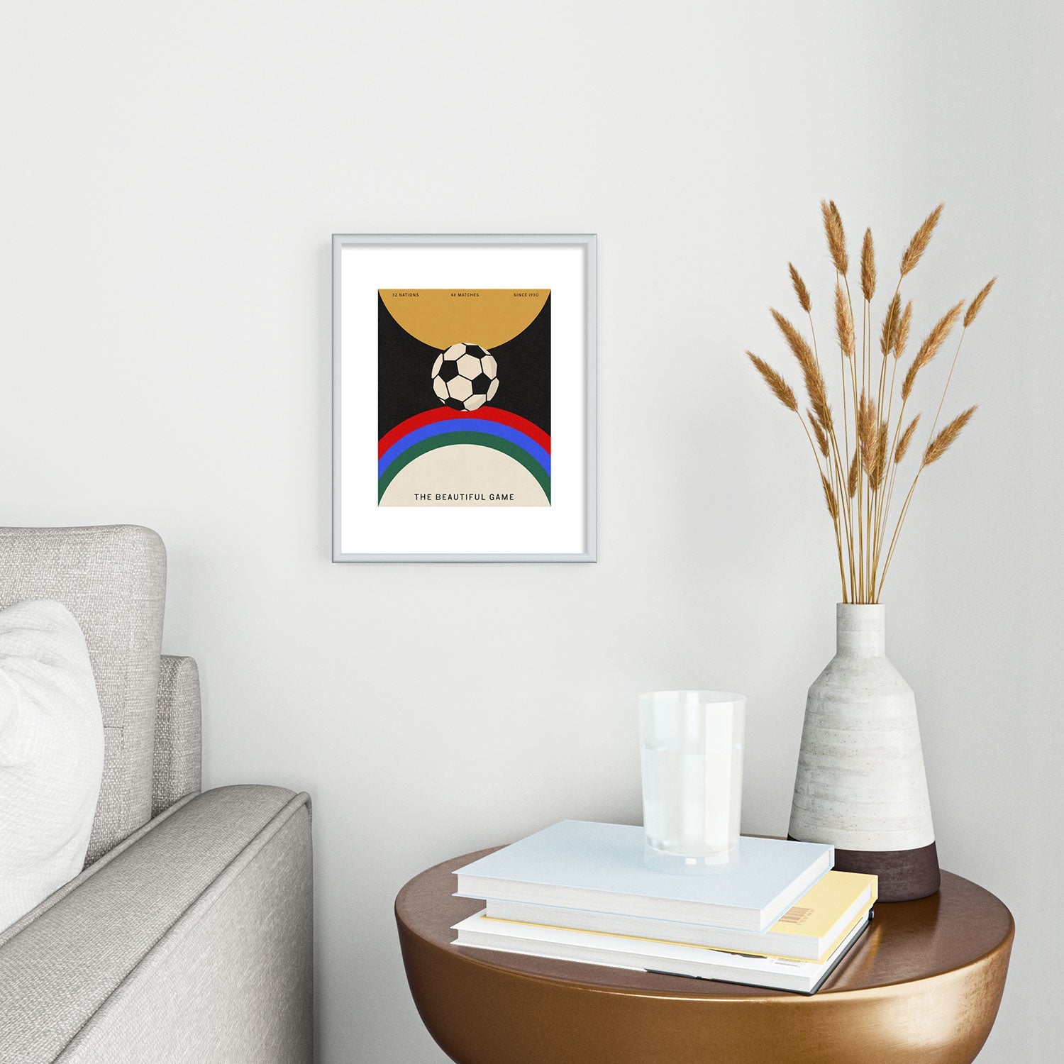 Society6 Design Studio The Beautiful Game Metal Framed Art Print