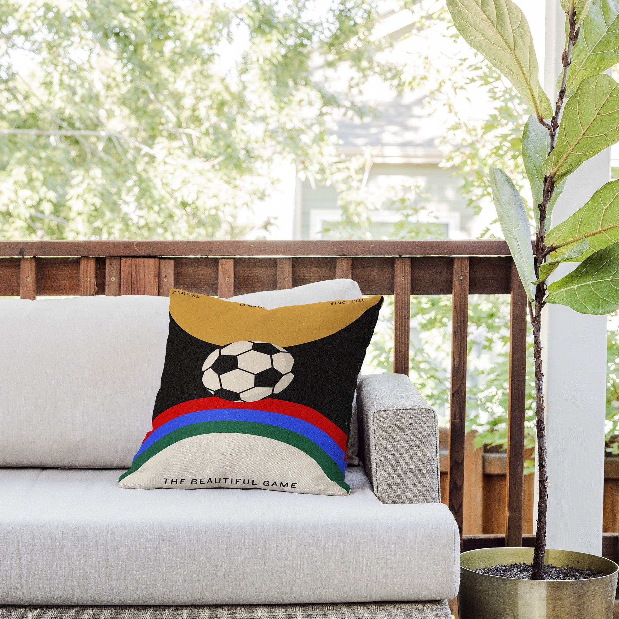 Society6 Design Studio The Beautiful Game Outdoor Throw Pillow