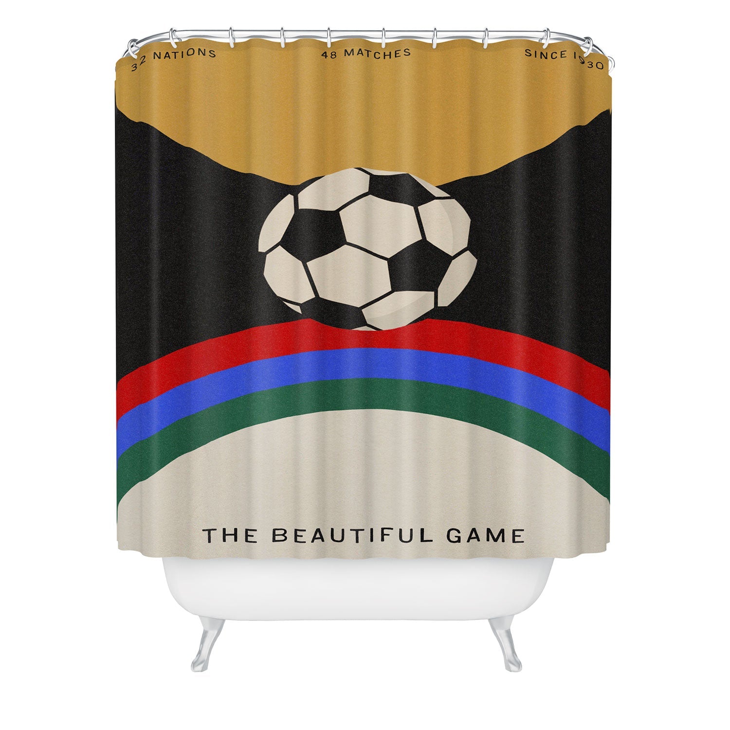 Society6 Design Studio The Beautiful Game Shower Curtain