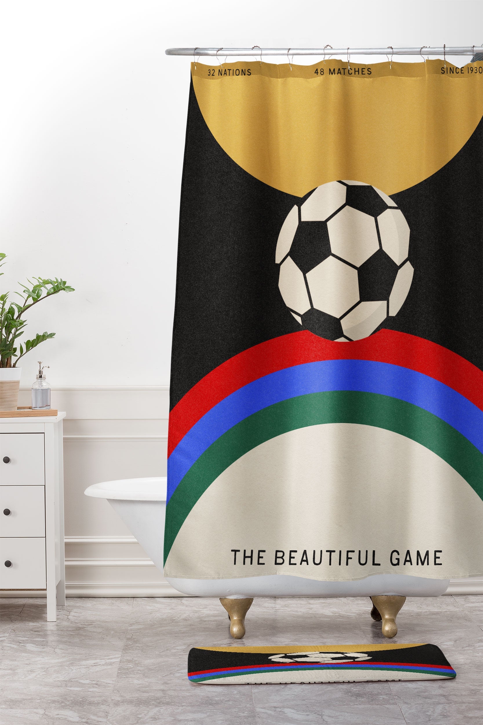 Society6 Design Studio The Beautiful Game Memory Foam Bath Mat