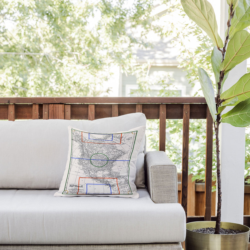 Society6 Design Studio Three Nations One Pitch Outdoor Throw Pillow