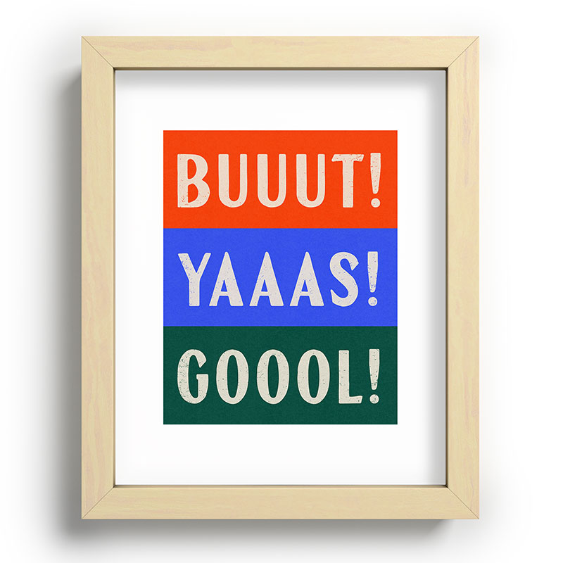 Society6 Design Studio Trilingual Goal Recessed Framing Rectangle