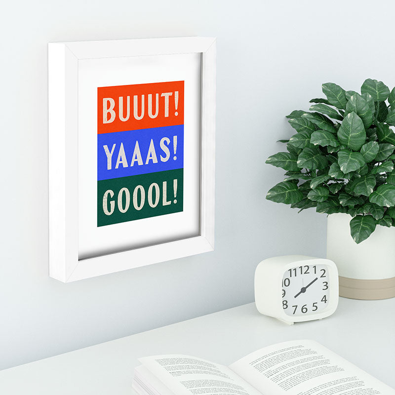 Society6 Design Studio Trilingual Goal Recessed Framing Rectangle