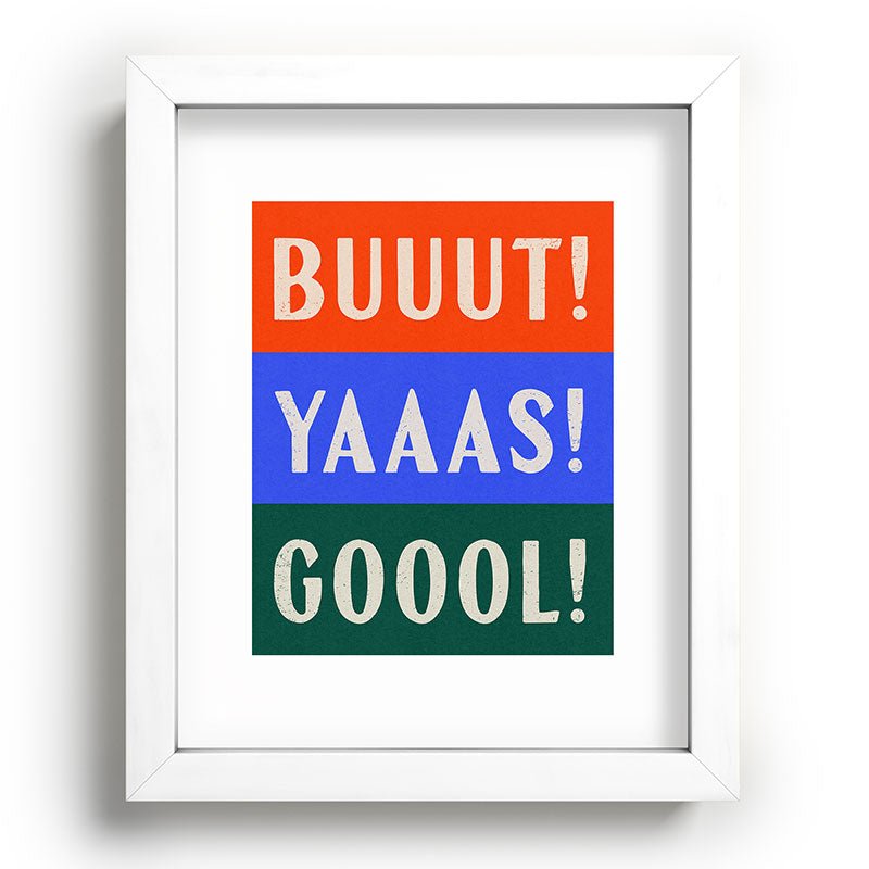 Society6 Design Studio Trilingual Goal Recessed Framing Rectangle
