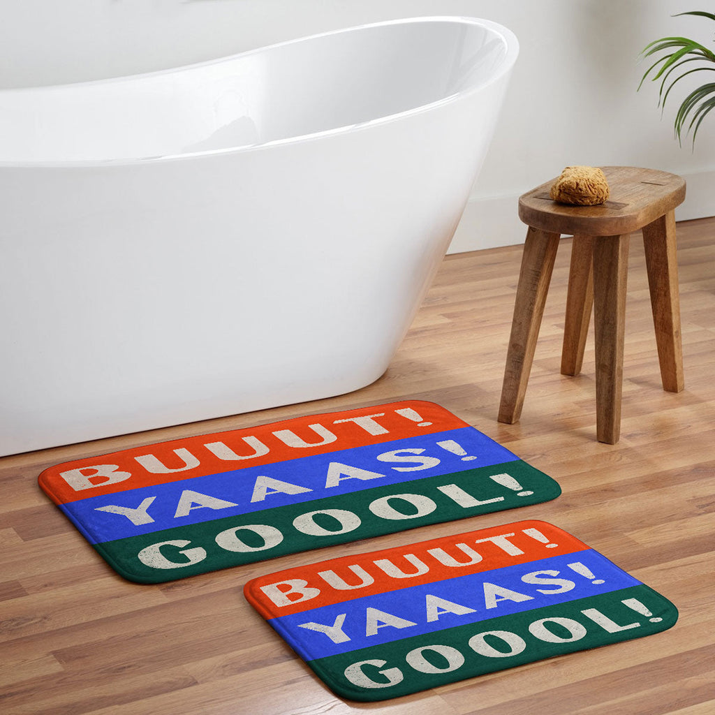 Society6 Design Studio Trilingual Goal Memory Foam Bath Mat