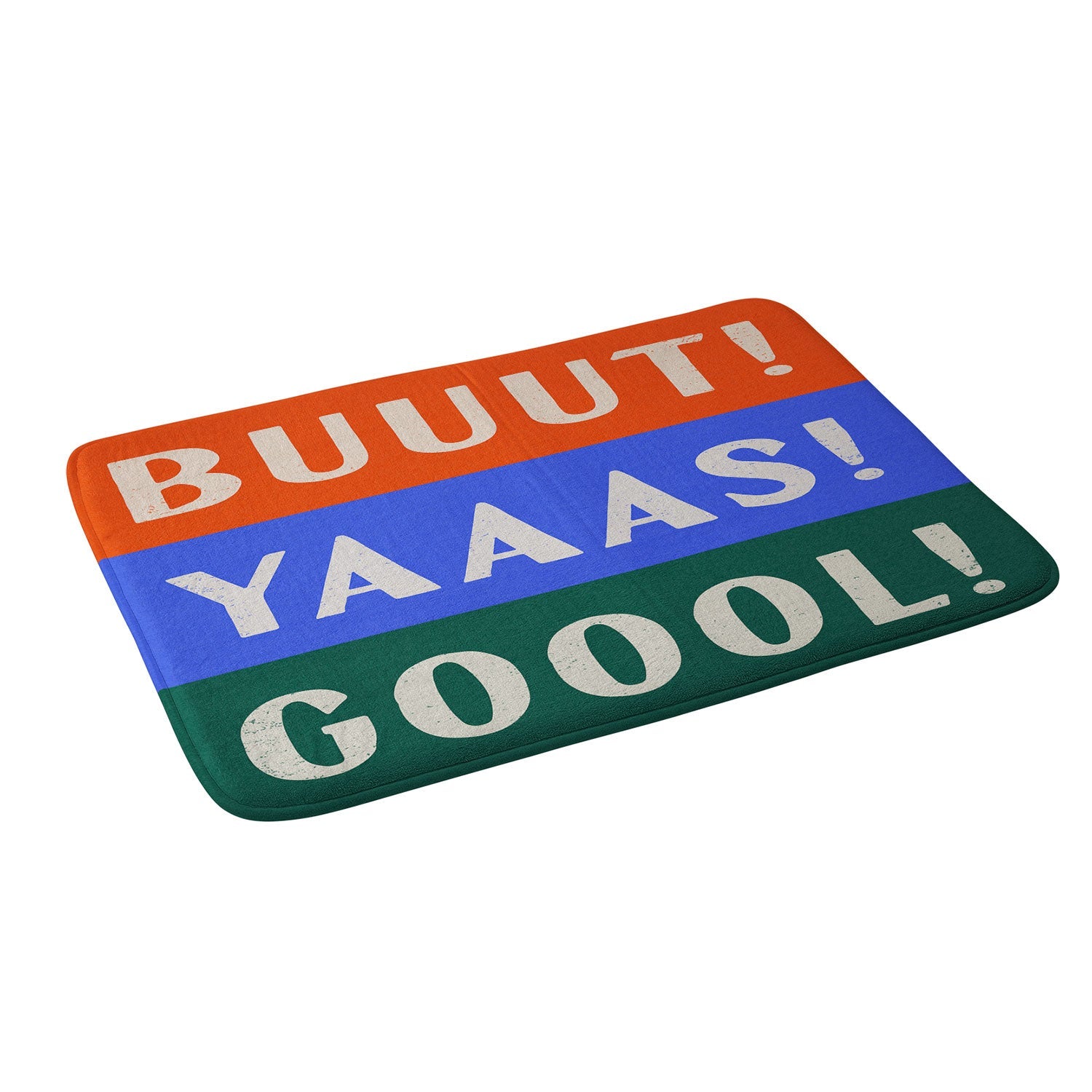 Society6 Design Studio Trilingual Goal Memory Foam Bath Mat