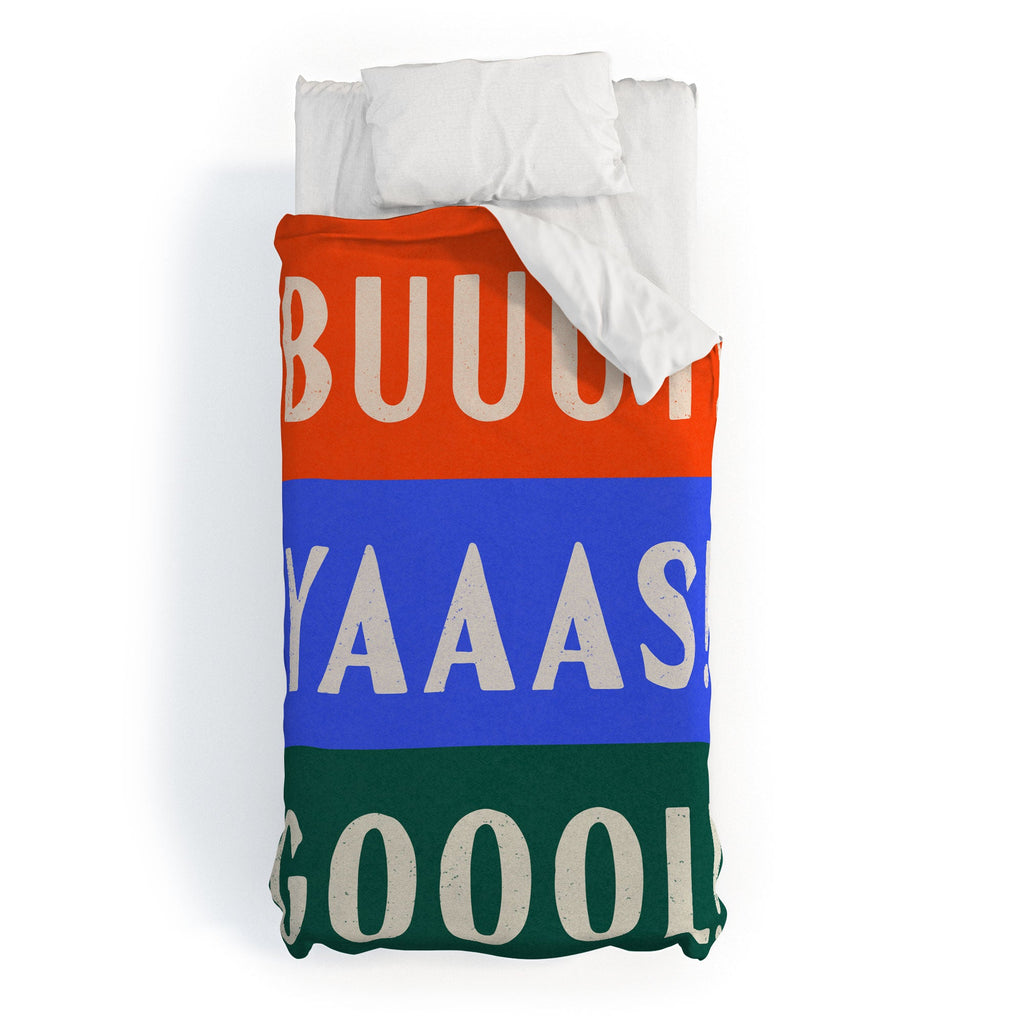 Society6 Design Studio Trilingual Goal Duvet Cover