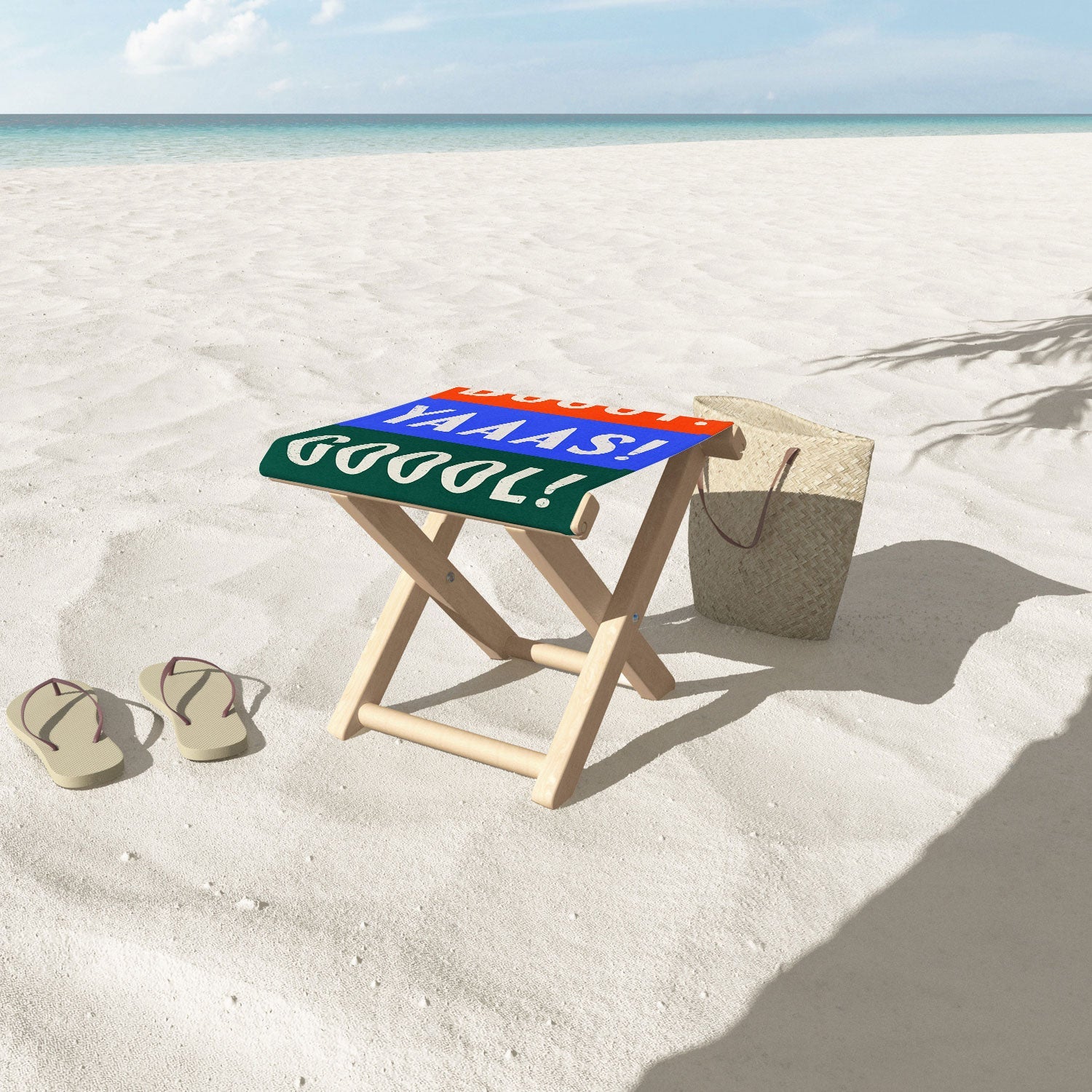 Society6 Design Studio Trilingual Goal Folding Stool