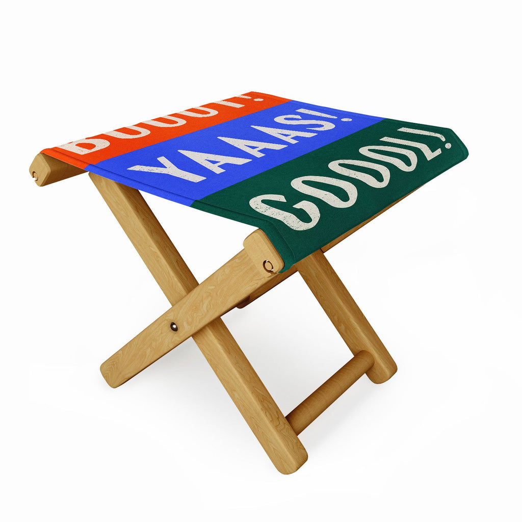 Society6 Design Studio Trilingual Goal Folding Stool