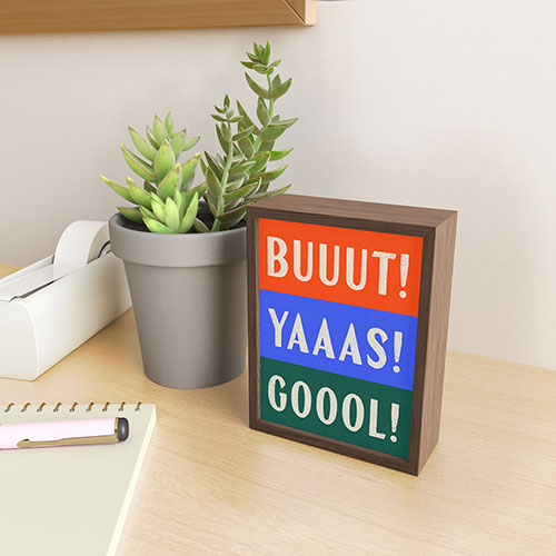 Society6 Design Studio Trilingual Goal Framed Mini Art Print