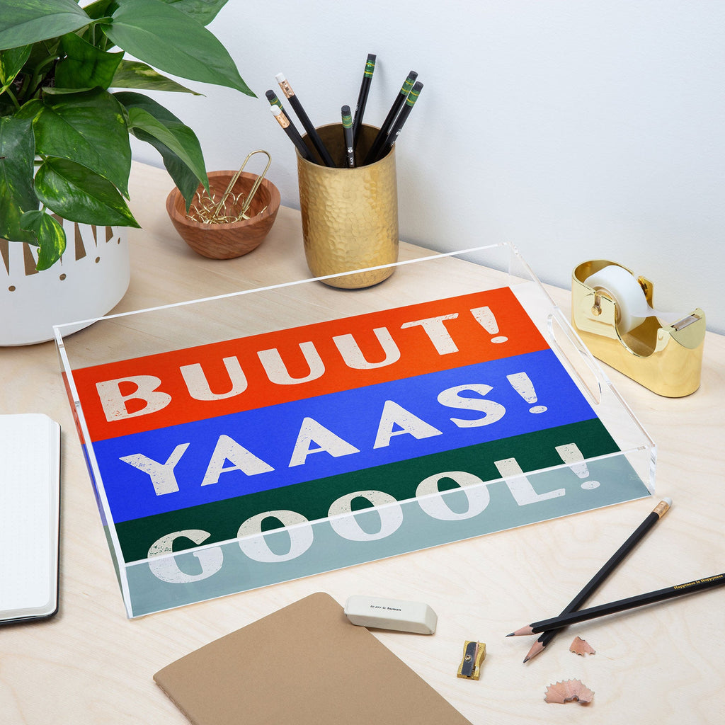 Society6 Design Studio Trilingual Goal Acrylic Tray