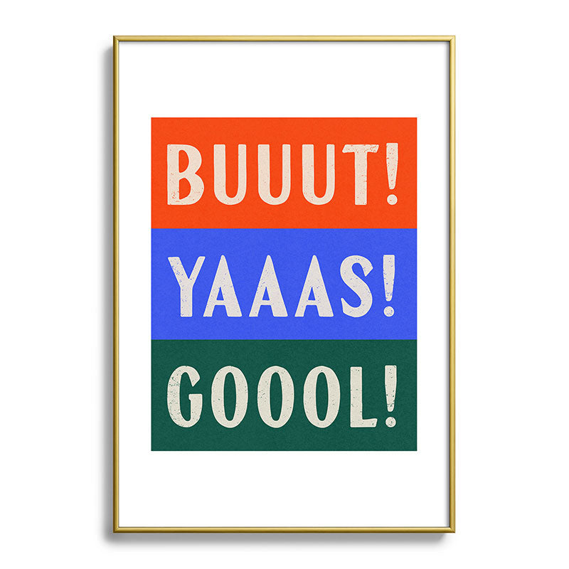 Society6 Design Studio Trilingual Goal Metal Framed Art Print