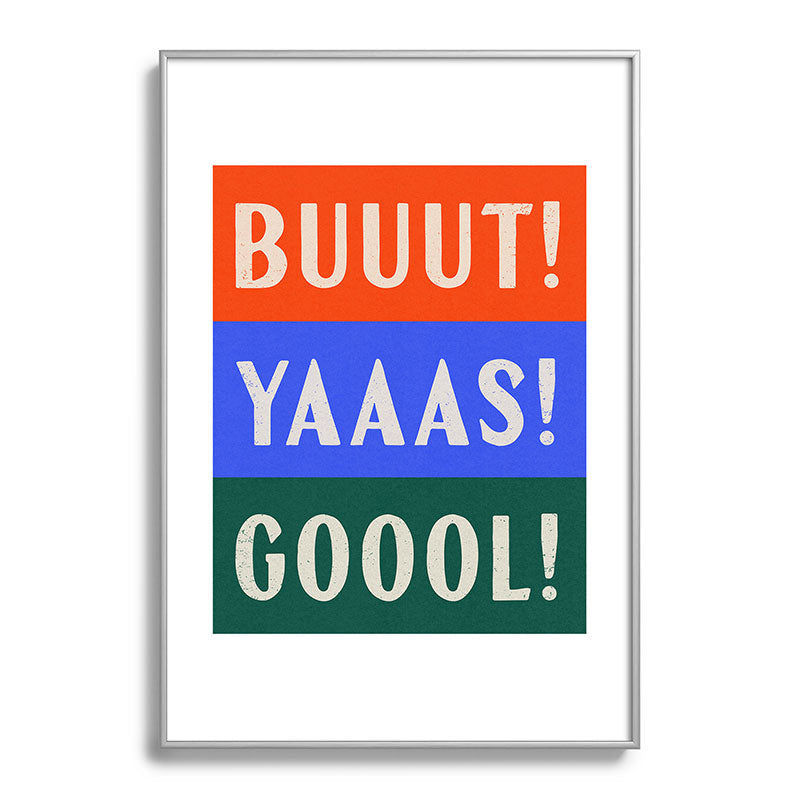 Society6 Design Studio Trilingual Goal Metal Framed Art Print