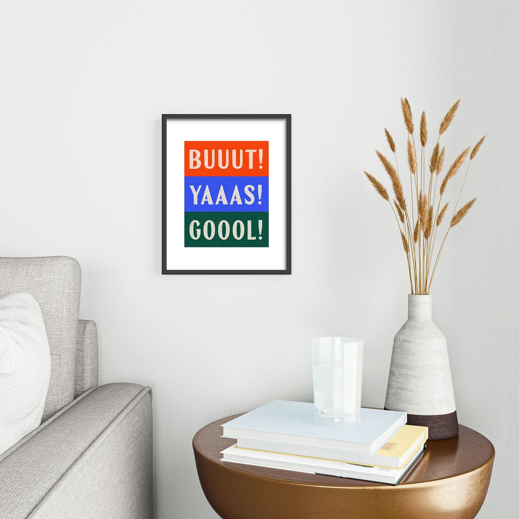 Society6 Design Studio Trilingual Goal Metal Framed Art Print