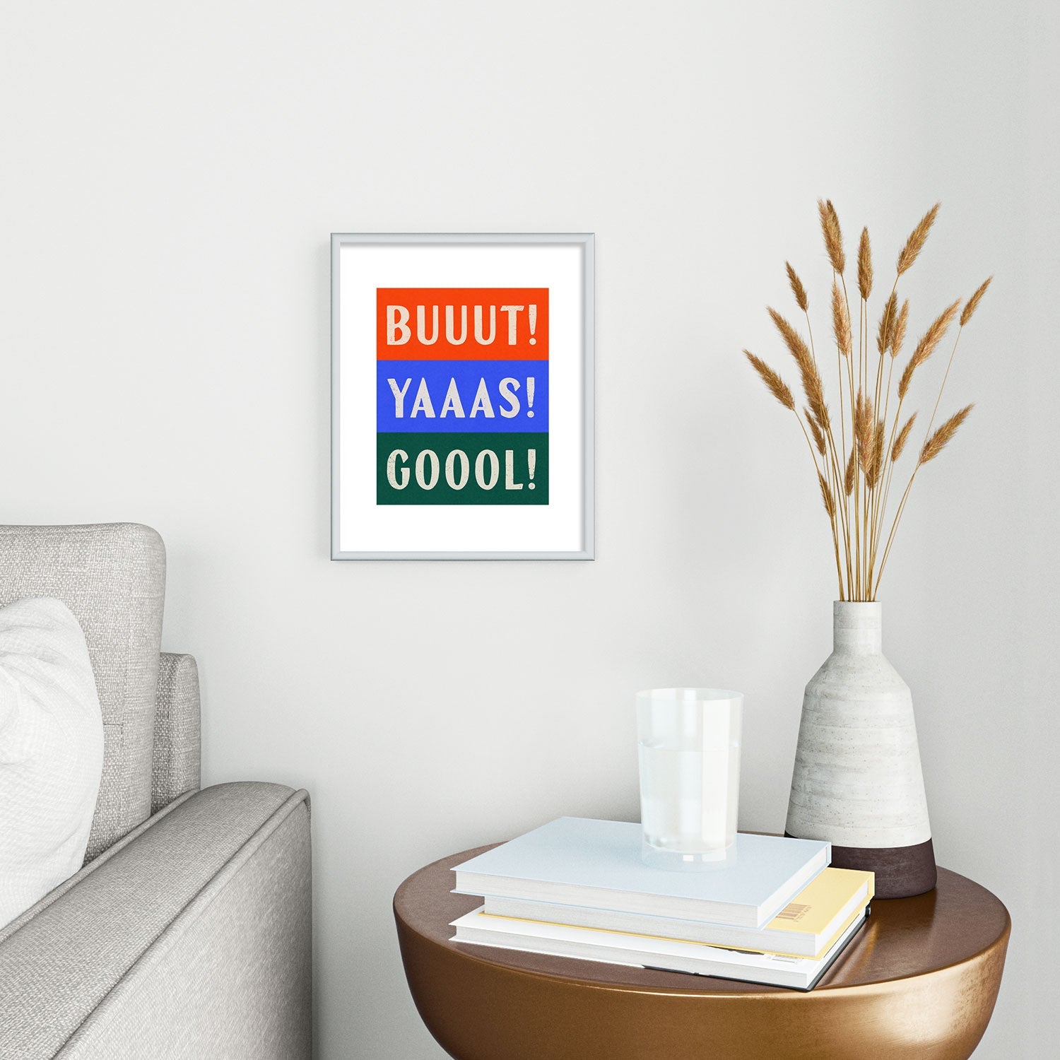 Society6 Design Studio Trilingual Goal Metal Framed Art Print