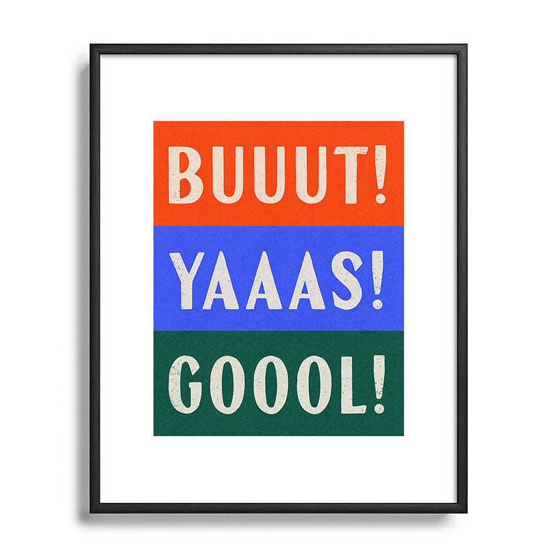 Society6 Design Studio Trilingual Goal Metal Framed Art Print