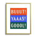 Society6 Design Studio Trilingual Goal Metal Framed Art Print