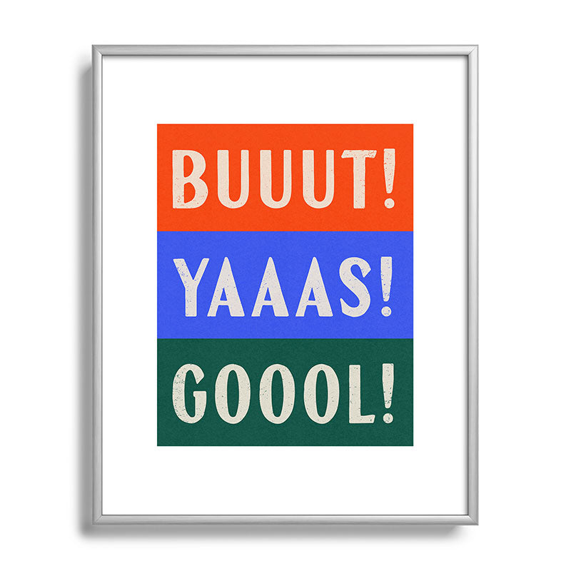 Society6 Design Studio Trilingual Goal Metal Framed Art Print