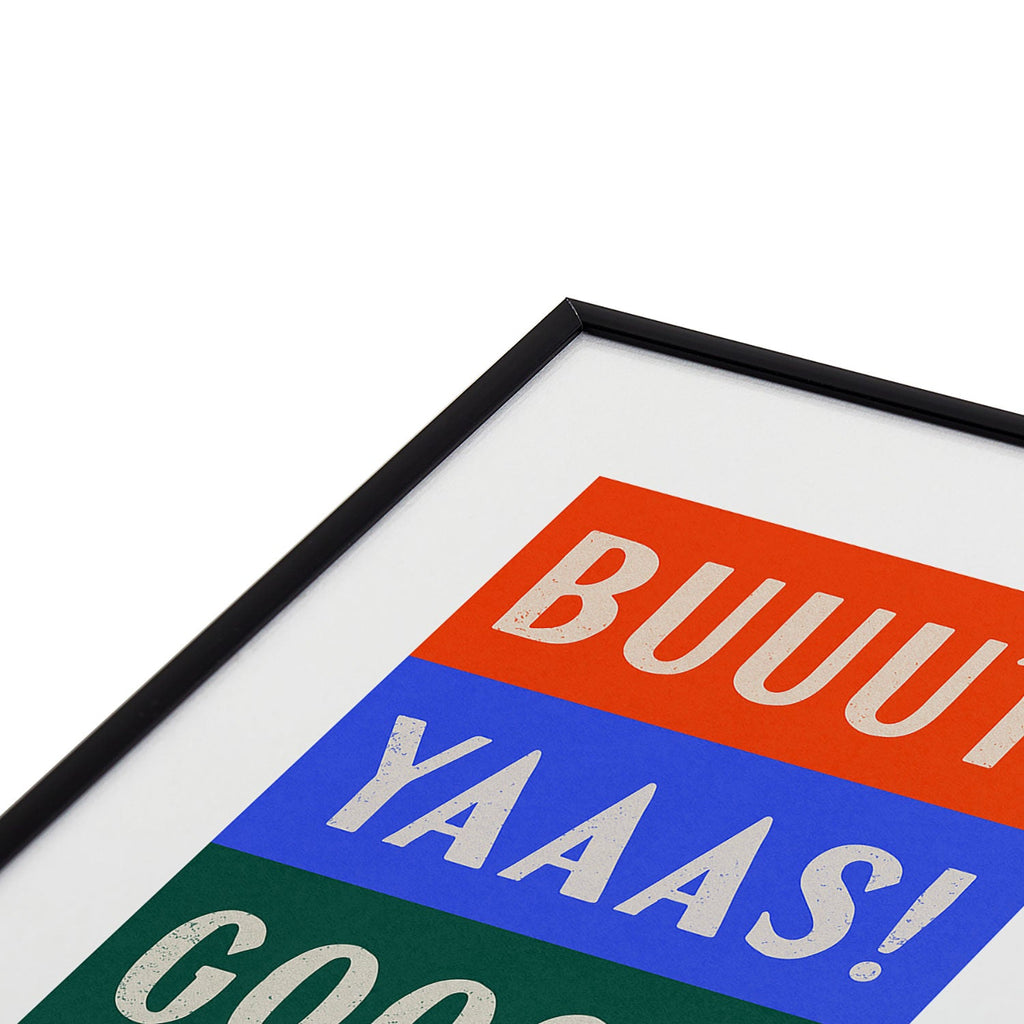 Society6 Design Studio Trilingual Goal Metal Framed Art Print