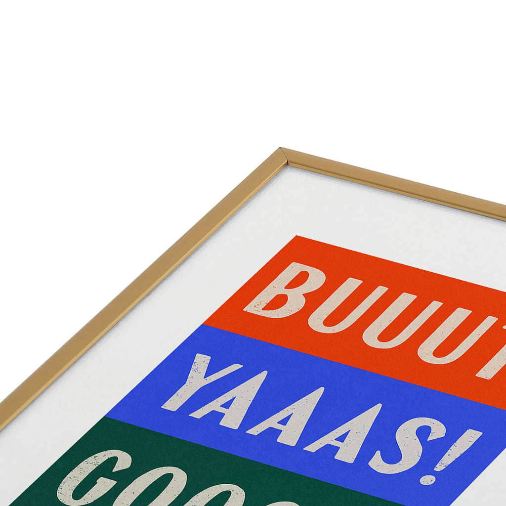 Society6 Design Studio Trilingual Goal Metal Framed Art Print
