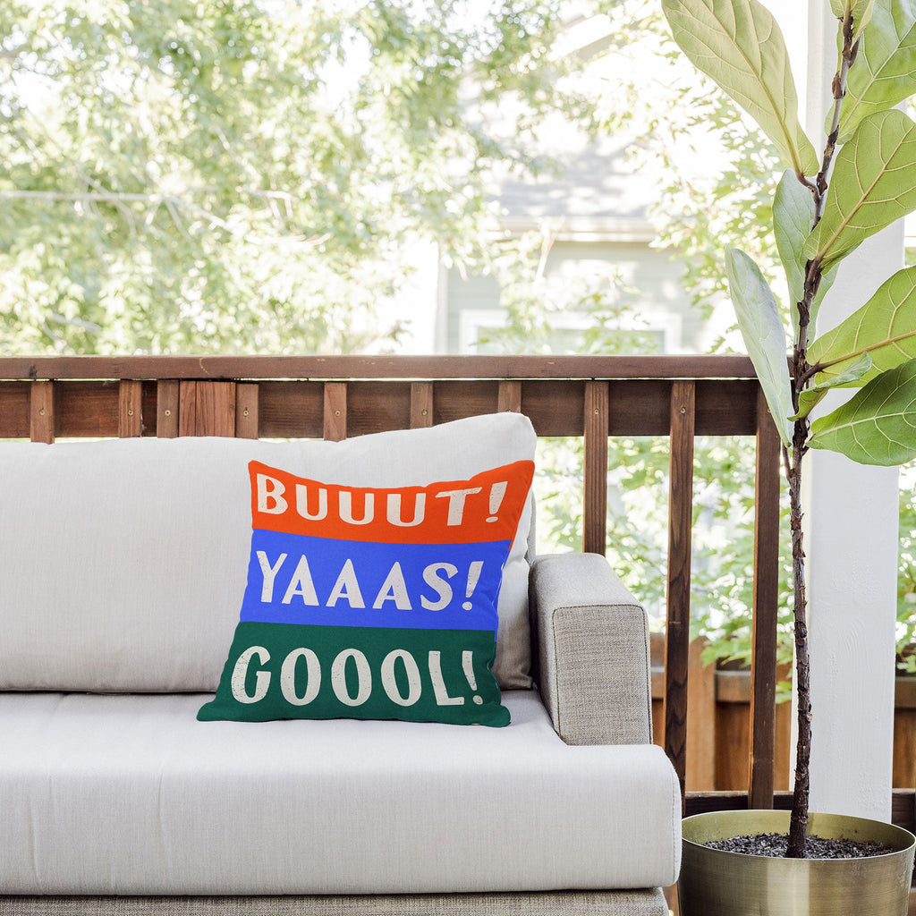 Society6 Design Studio Trilingual Goal Outdoor Throw Pillow